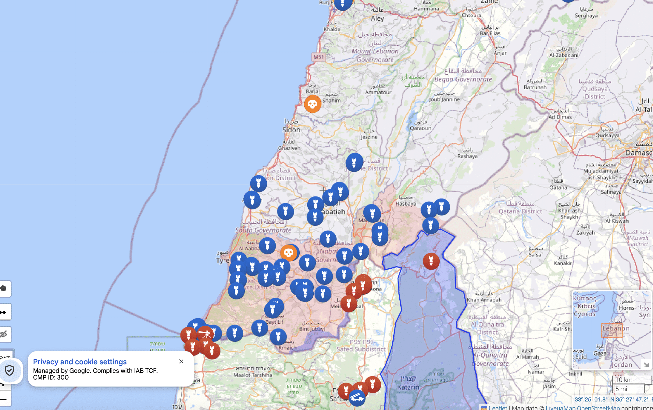Update on the situation at 9 a.m.: Israeli forces are trying to infiltrate Lebanon and Hezbollah is pushing them back