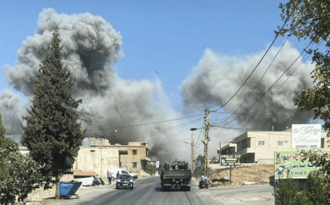 Airstrikes hit aid convoy in Ain town in Baalbek, Bekaa Valley, eastern Lebanon