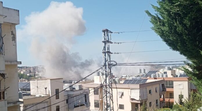 Frappe aérienne sur Toul au Sud du Liban 4 octobre.