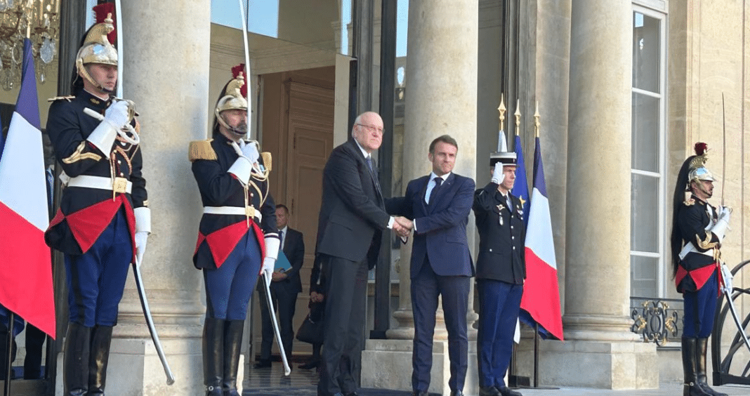 Rencontre entre Emmanuel Macron et Najib Mikati à l'Élysée à la veille de la conférence d'aide au Liban