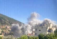 Israeli raid targets the center of the town of Arabsalim, near the mini-football stadium