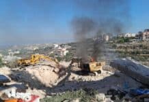 Two Israeli drone strikes targeted two bulldozers in the town of Tayr Dibba, south Lebanon, which were working to remove rubble from a previous strike