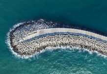 aerial photo of island