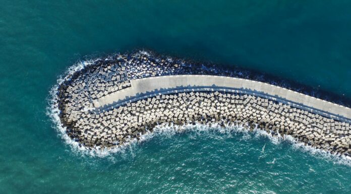 aerial photo of island