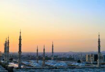 dome buildings during golden hour