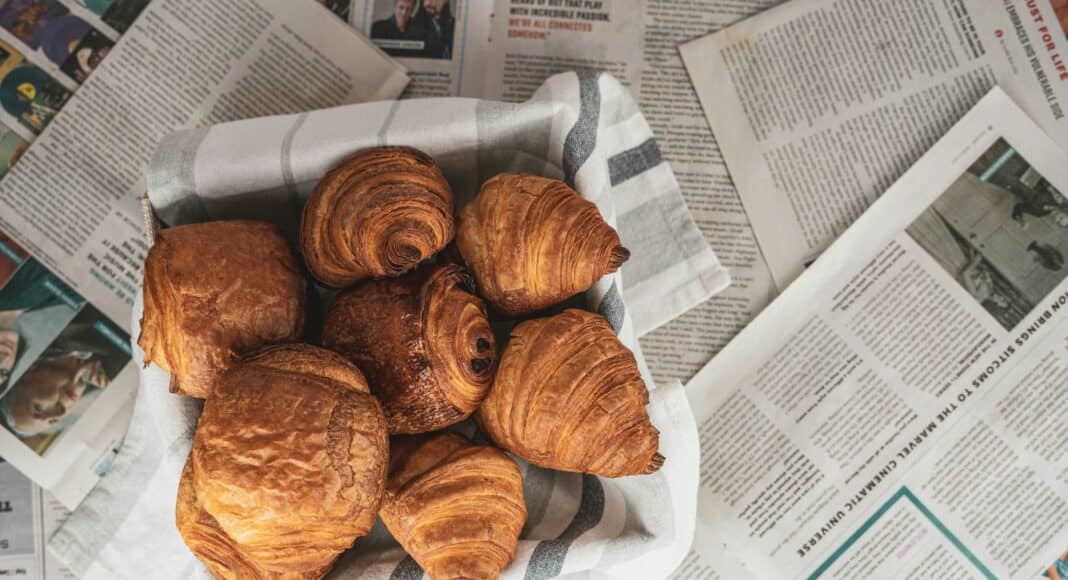 brown bread on white paper
