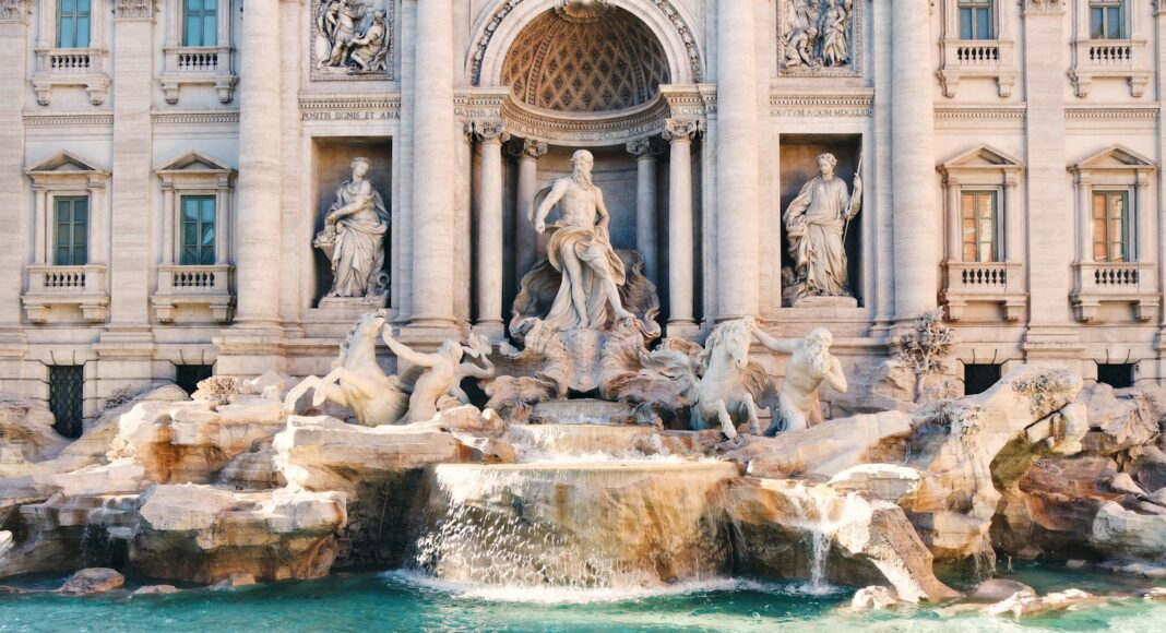 water fountain in front of building