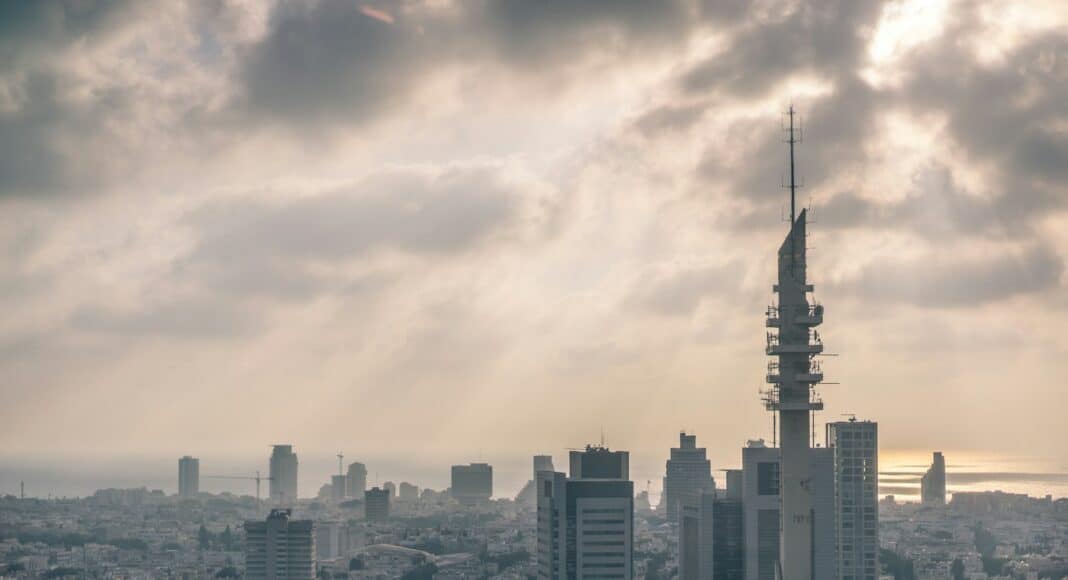 grayscale photo fo city view