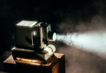 turned on projector
