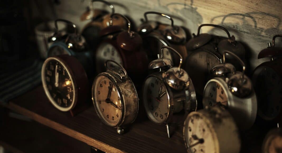 photo of analog alarm clock lot