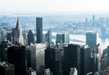 a view of a city from the top of a building