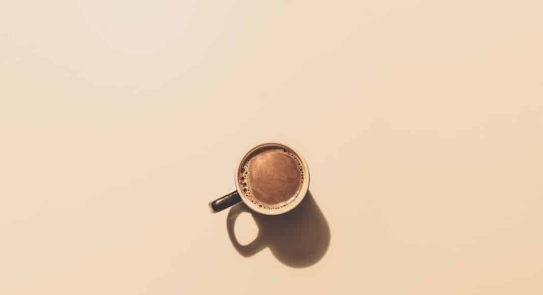 brown ceramic teacup