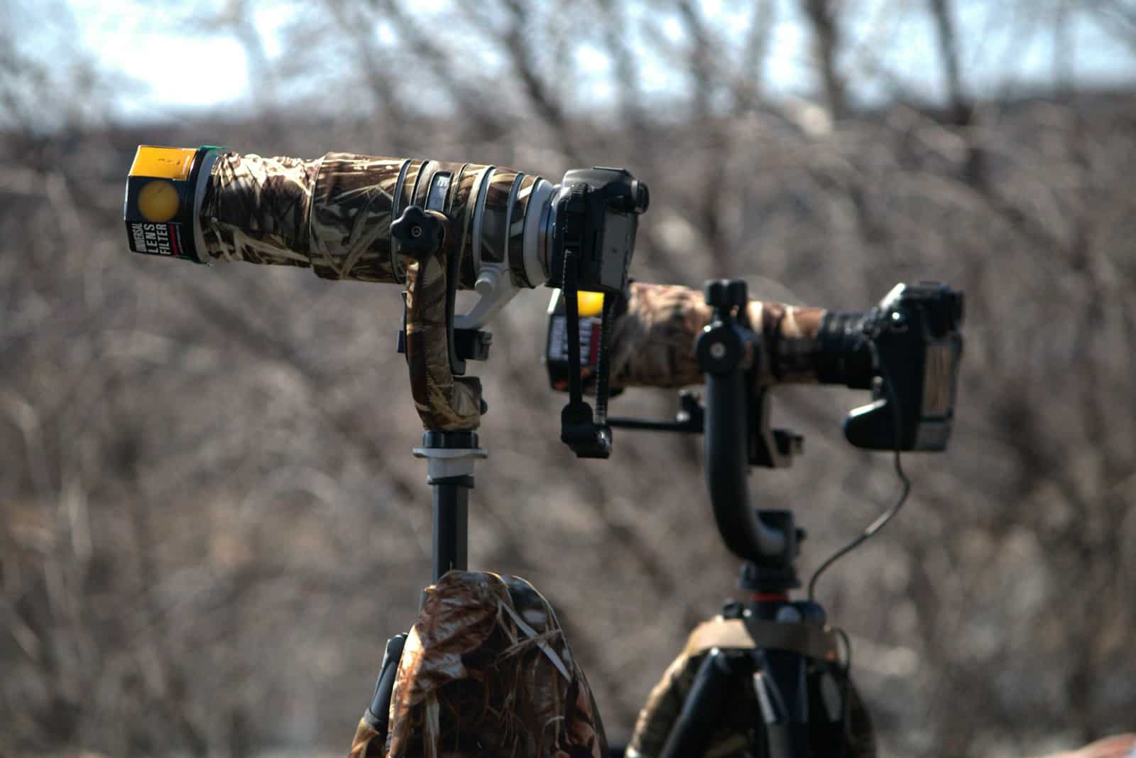 a camera attached to a tripod on a tripod