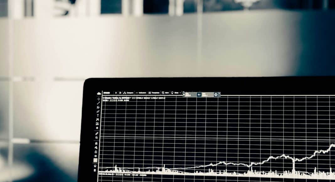 turned on flat screen monitor