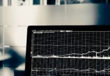 turned on flat screen monitor