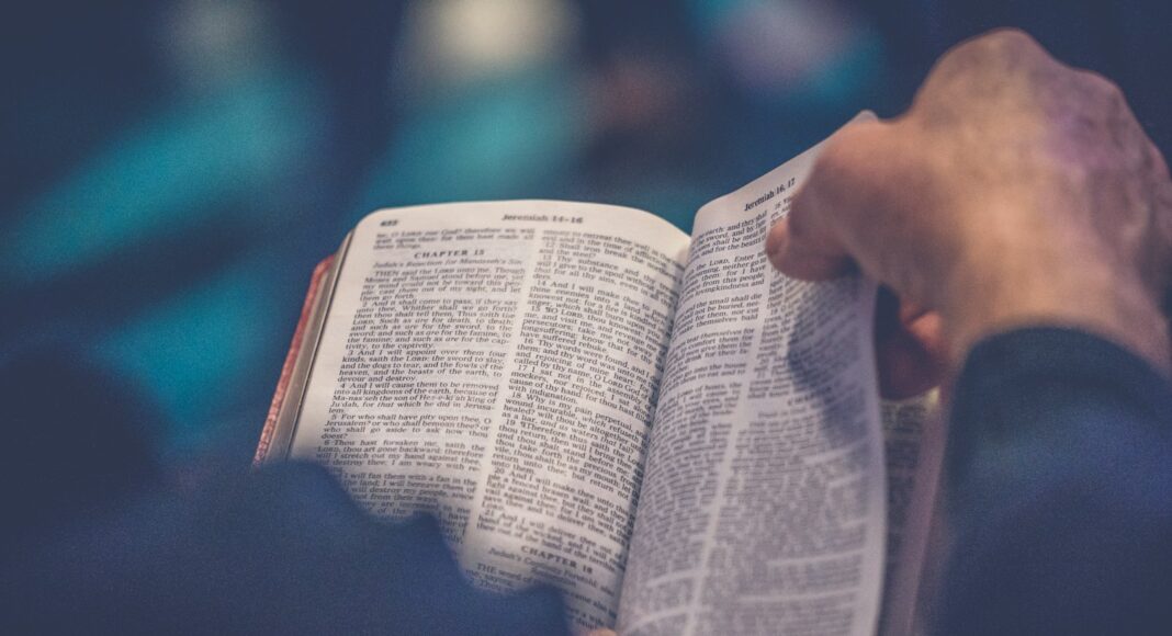 person's hand holding book page
