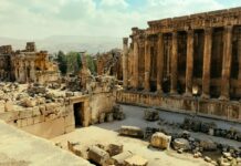 beige stone temple ruin