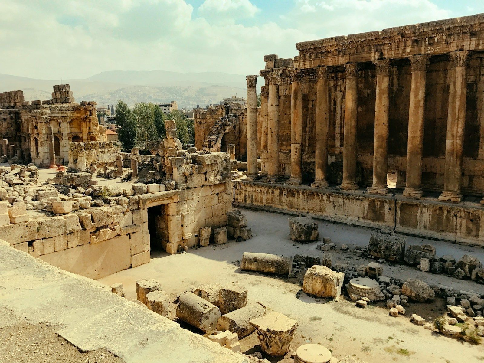 beige stone temple ruin