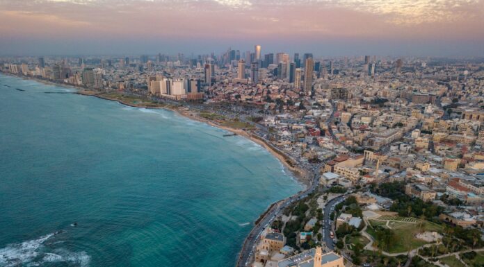 aerial photo of city by the sea