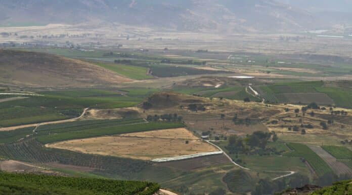 a scenic view of a valley with a winding road