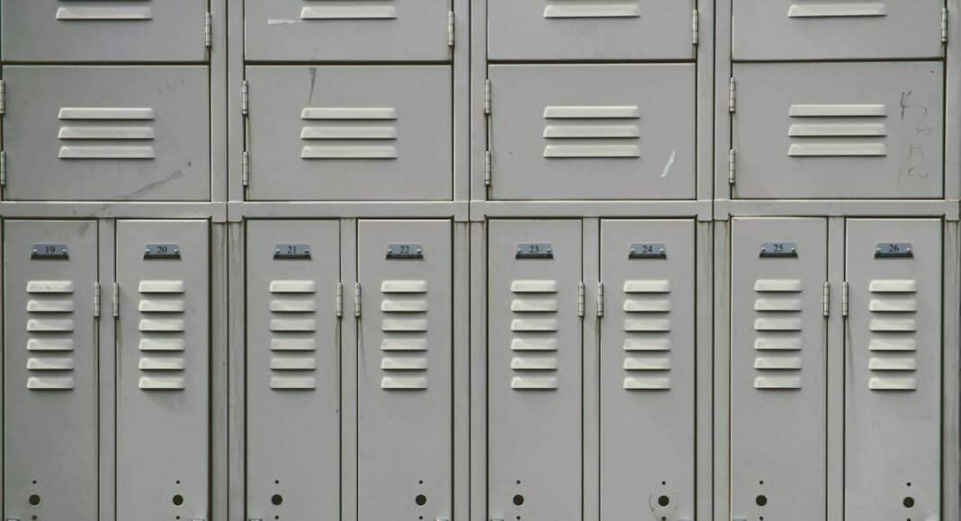 gray metal locker