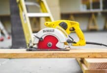 DEWALT finishing sander on wood