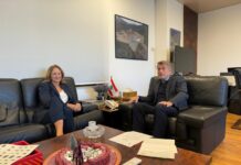 Rencontre entre le ministre Walid Fayad et l’ambassadrice américaine Lisa Johnson à la veille des élections présidentielles