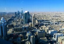a view of a city from the top of a building