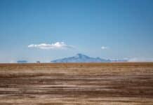 mountain across brown desert