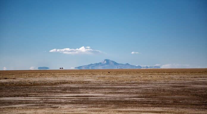 mountain across brown desert