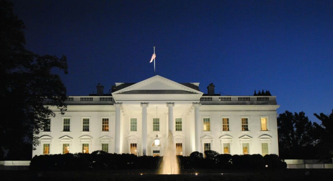 white concrete building during night time