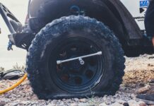 flat tire close-up photography