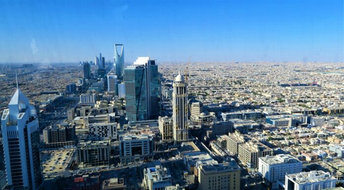 a view of a city from the top of a building