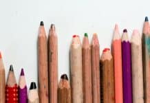 close-up photo of color pencil