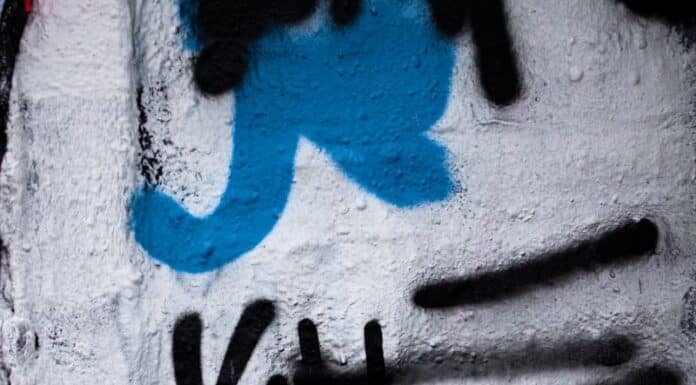 white red and blue painted wall