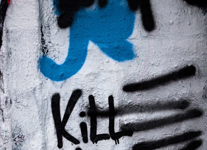 white red and blue painted wall