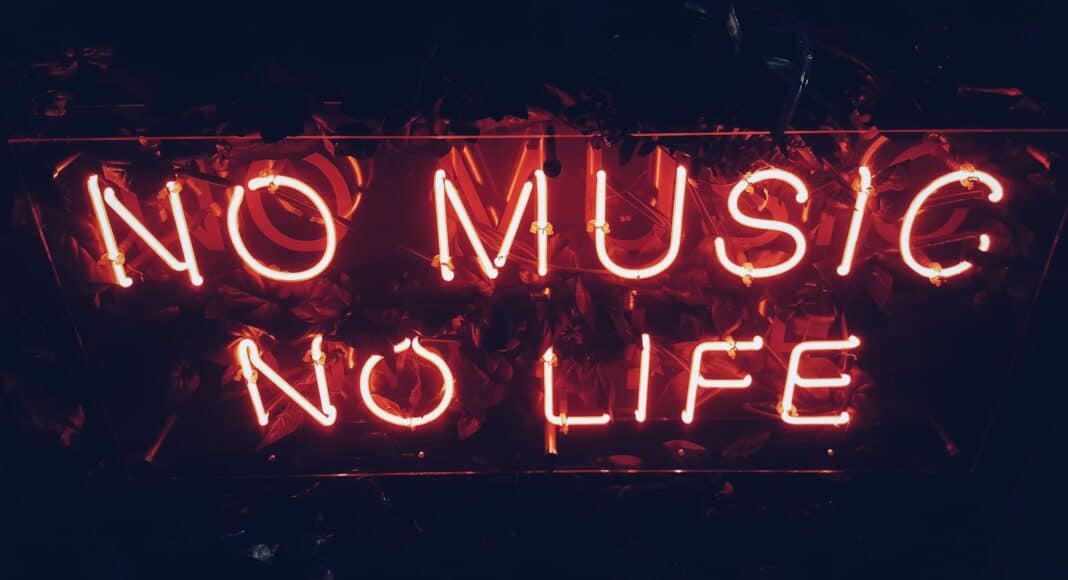 red no music no life signage