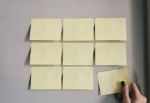 six white sticky notes