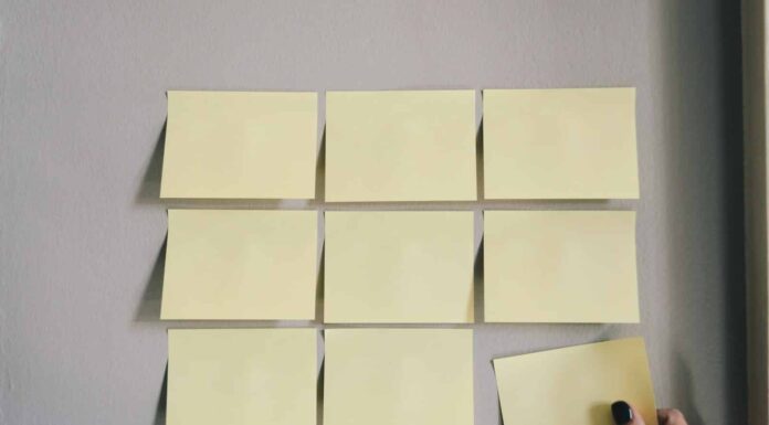 six white sticky notes