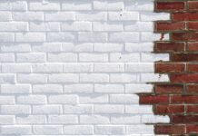 white and brown brick wall