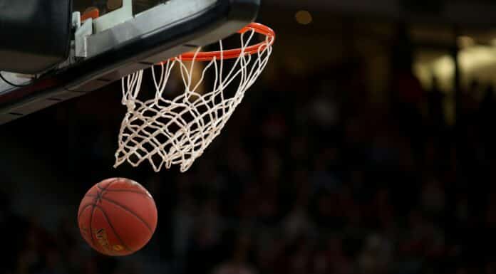 ball under basketball ring