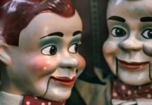 close-up photo of Goosebumps Slappy the Dummy ventriloquist doll