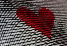 a heart is shown on a computer screen