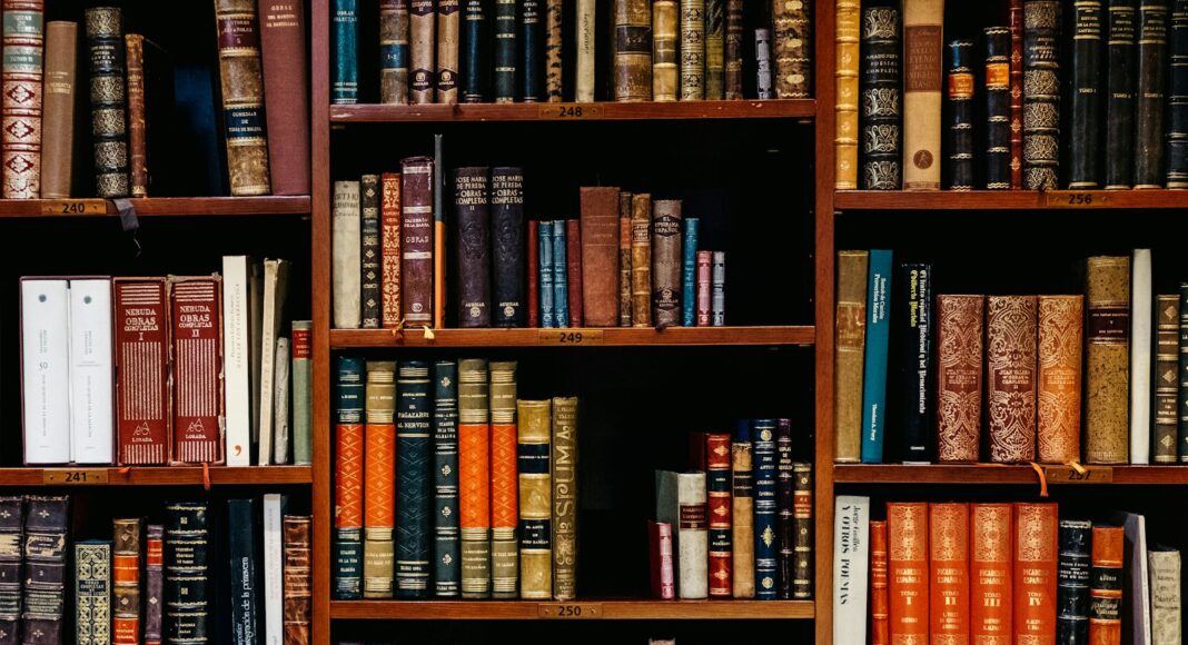 assorted-title of books piled in the shelves