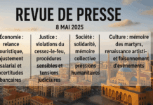 Revue de presse du 8/05/25: retour du Golfe, tensions régionales et chantiers intérieurs Revue de presse du 8/05/25: retour du Golfe, tensions régionales et chantiers intérieurs