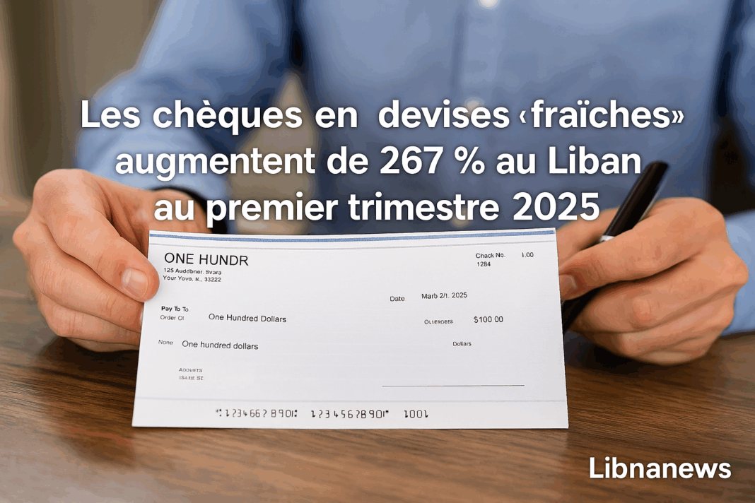 Les chèques en devises “fraîches” augmentent de 267 % au Liban au premier trimestre 2025