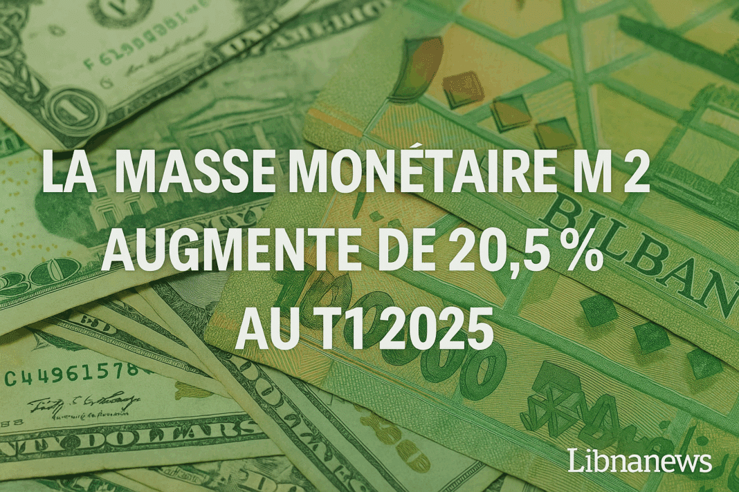 La masse monétaire M2 au Liban progresse de 20,5 % au premier trimestre 2025, portée par les dépôts en devises et l’expansion de la liquidité bancaire