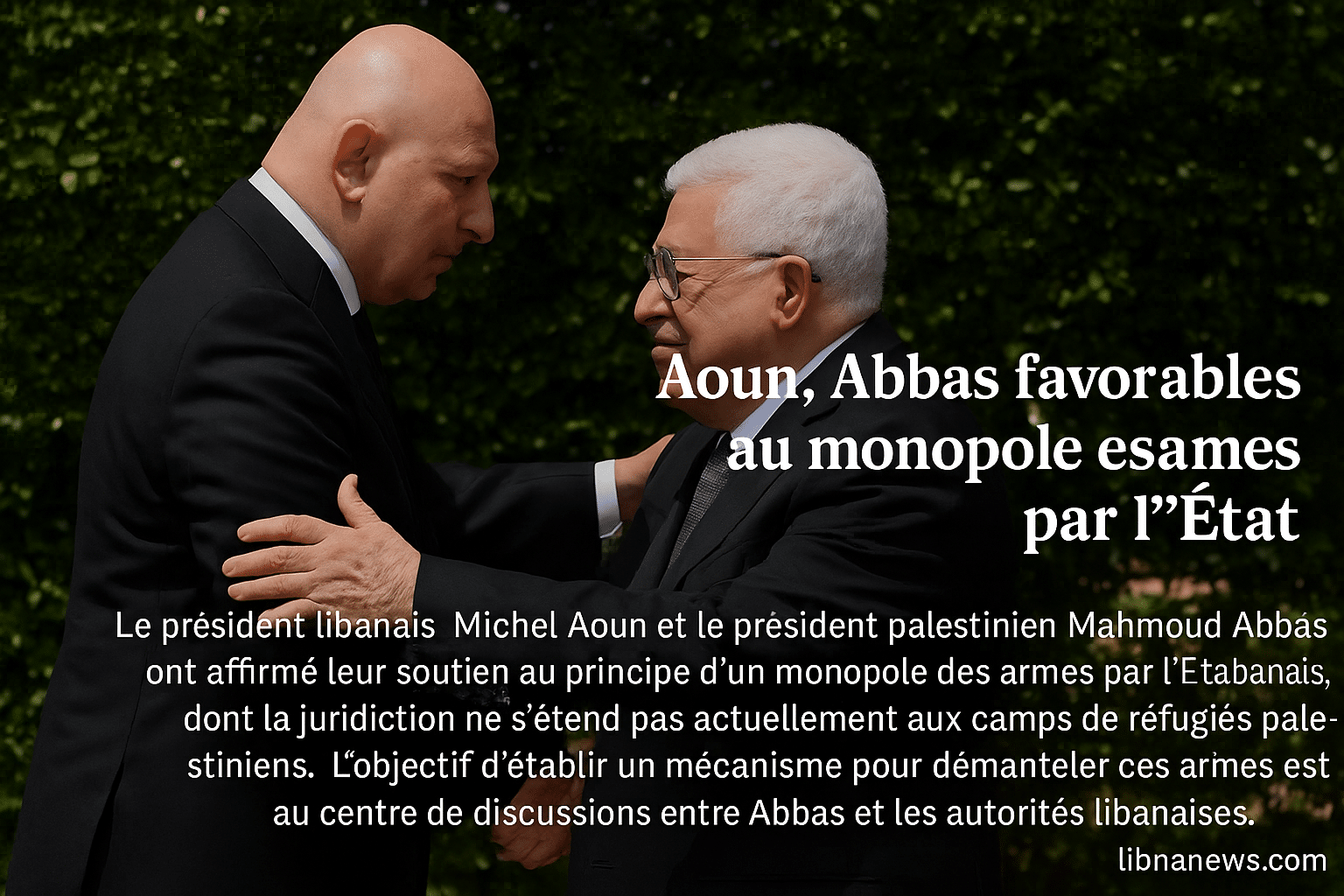 Contrôle des armes au Liban : vers un désarmement des camps palestiniens Contrôle des armes au Liban : vers un désarmement des camps palestiniens