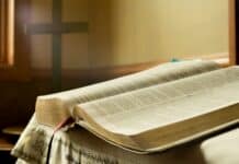 open book on top of table