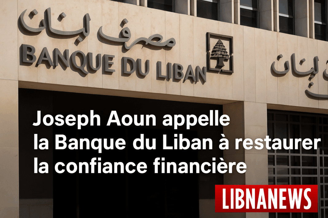 Banque du Liban : Joseph Aoun appelle à restaurer la confiance et à protéger la monnaie nationale